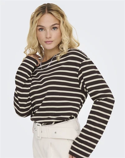 Only - ONLNew Soph O-Neck Bluse - Black Coffee/Birch